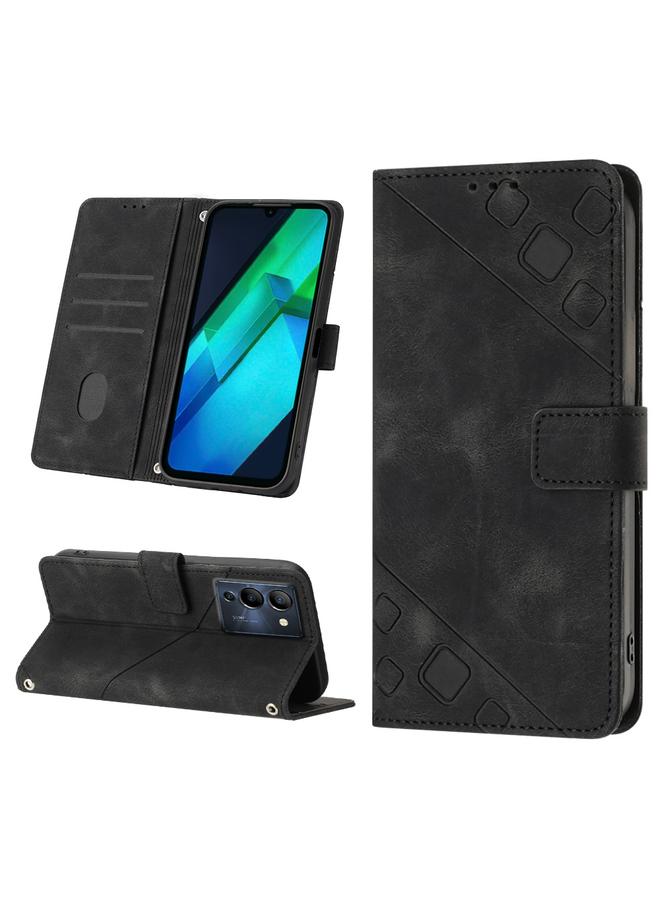 اس-توب جراب لهاتف Infinix Note 12 G96 مصنوع من الجلد المنقوش بملمس الجلد - Image 1