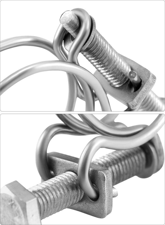 QWORK Heavy-Duty 1-1/2 Inch Double Wire Hose Clamp with Bolt - 304 Stainless Steel 10 Pack, Leak-Proof and Corrosion-Resistant for Secure Hose Connection - Image 5