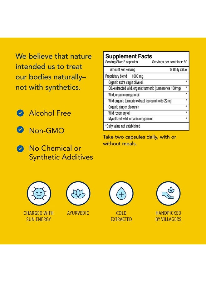 North American Herb & Spice Turmeric Powerplus 120 Count Curcumin & Turmerones Whole Food Extract Joint Heart & Digestive Health Support Antioxidant Nongmo 60 Servings - Image 5