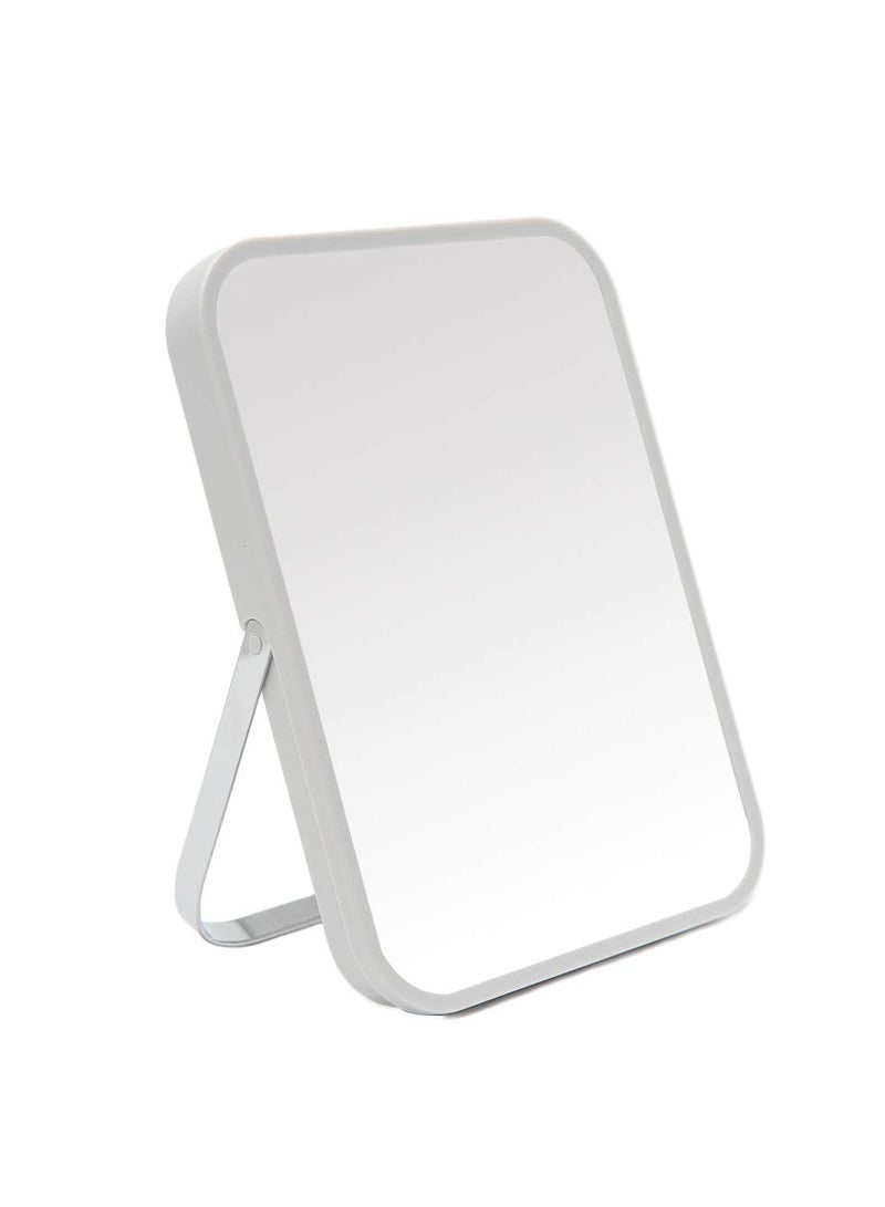 YEAKE YEAKE Table Desk Vanity Makeup Mirror,8-Inch Portable Folding Mirror with Metal Stand 90°Adjustable Rotation Tavel Make Up Mirror Hanging Bathroom for Shower Shaving(Gray)  - Image 1