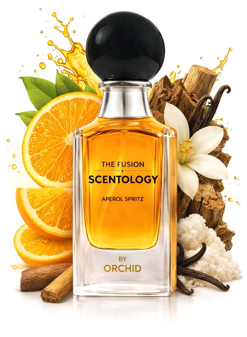 Orchid The Fusion Scentology Aperol Spritz Eau De Parfum 100ml Unisex Perfume Long Lasting Warm Woody Vanilla Fragrance for Men and Women - Image 1