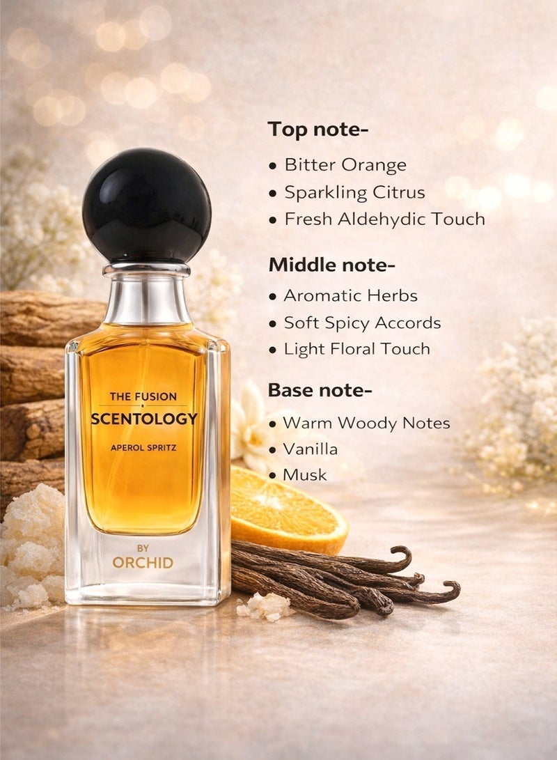 Orchid The Fusion Scentology Aperol Spritz Eau De Parfum 100ml Unisex Perfume Long Lasting Warm Woody Vanilla Fragrance for Men and Women - Image 2