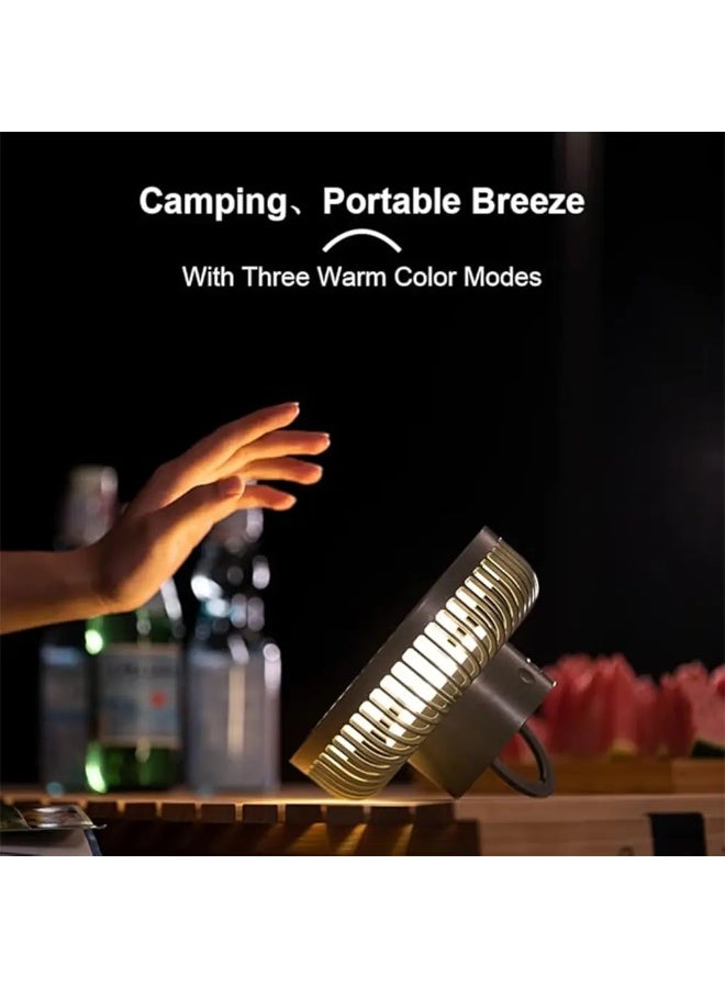 توبيز مروحة Tobys CPL-T23 المحمولة القابلة لإعادة الشحن بقوة 4000 مللي أمبير في الساعة مع فانوس LED قابل لتعديل الارتفاع للاستخدام في المنزل والمكتب والتخييم في الهواء الطلق - CPL T23 - Image 2