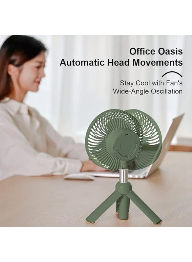 توبيز مروحة Tobys CPL-T23 المحمولة القابلة لإعادة الشحن بقوة 4000 مللي أمبير في الساعة مع فانوس LED قابل لتعديل الارتفاع للاستخدام في المنزل والمكتب والتخييم في الهواء الطلق - CPL T23 - Image 3