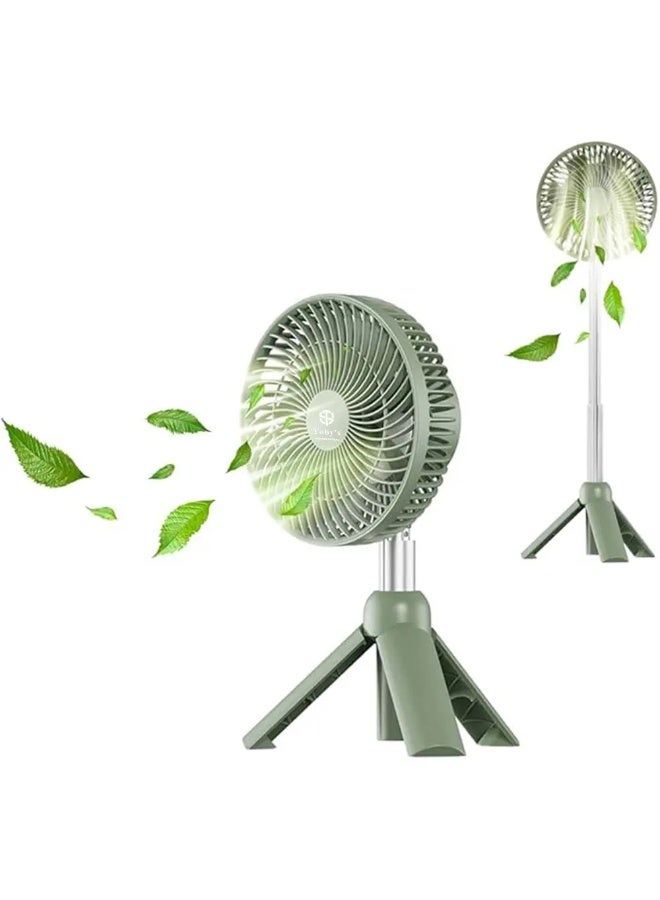 توبيز مروحة Tobys CPL-T23 المحمولة القابلة لإعادة الشحن بقوة 4000 مللي أمبير في الساعة مع فانوس LED قابل لتعديل الارتفاع للاستخدام في المنزل والمكتب والتخييم في الهواء الطلق - CPL T23 - Image 1