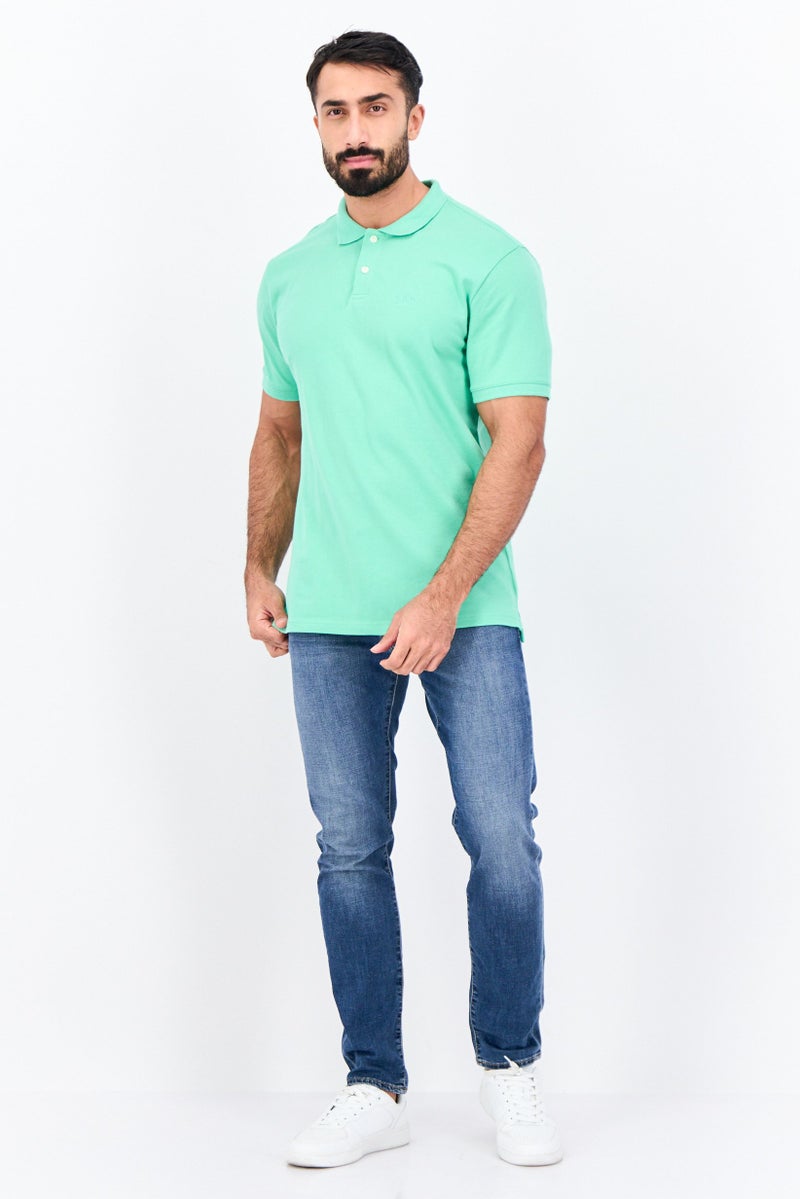 GAP Men Regular Fit Embroidered Logo Short Sleeves Polo, Green - Image 4