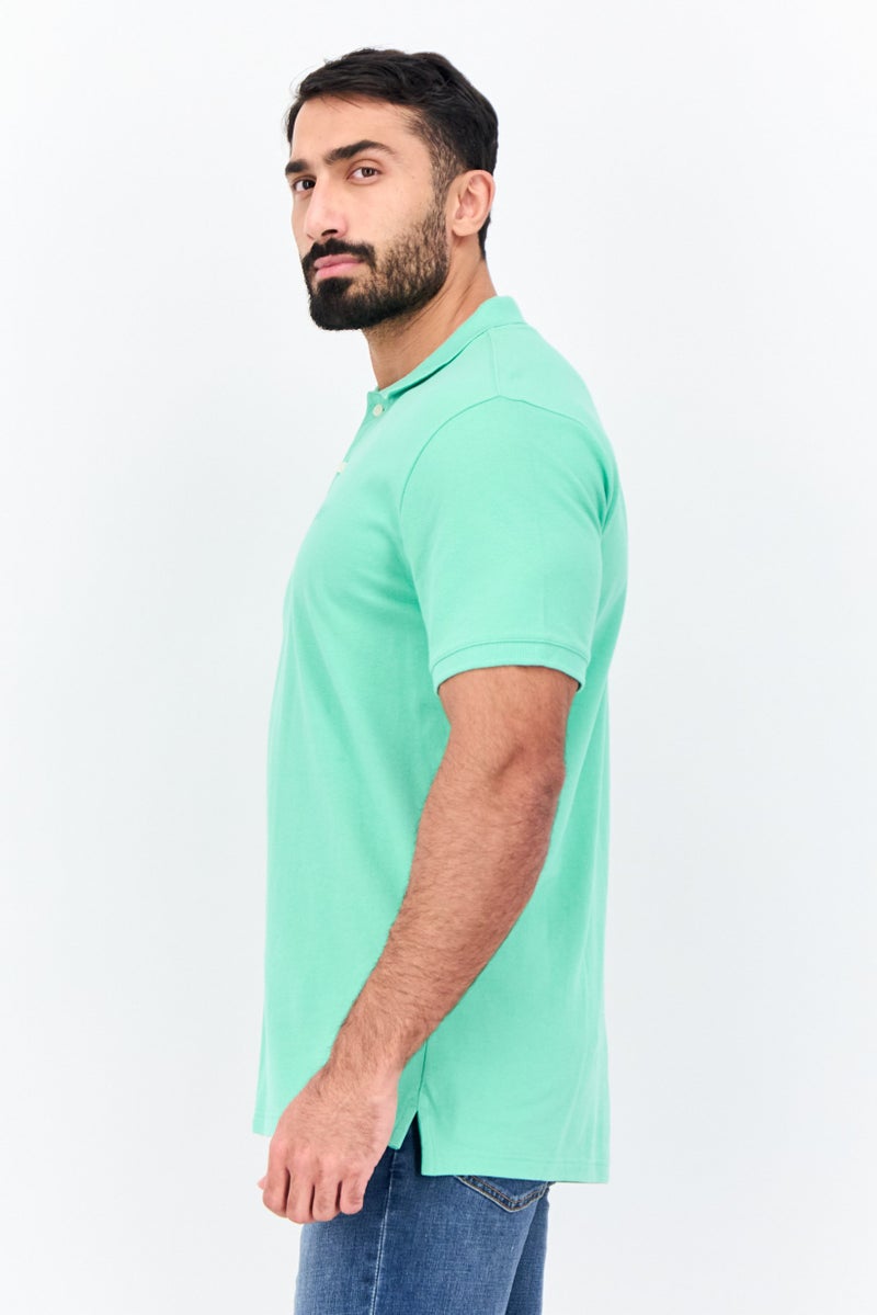 GAP Men Regular Fit Embroidered Logo Short Sleeves Polo, Green - Image 2