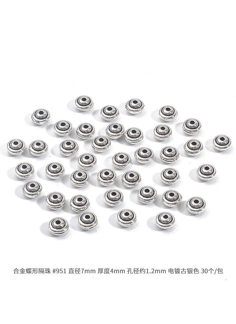 Generic - Hot Selling Antique Silver Alloy Butterfly Spacer Beads DIY Jewelry Accessories Necklace Connectors Pendant Charms 04 butterfly spacer bead diameter 7mm thickness 4mm plating ancient silver 30 - Image 1