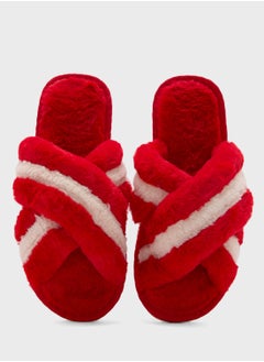 Ginger Stripe Cross Over Bedroom  Slippers  - Image 4