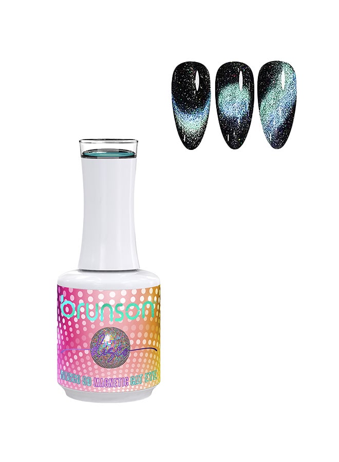 brunson Gel Polish 15ml Disco 9D Magnetic Cat Eye Gel Polish Reflective Sparkly Diamond Gel Effect French Manicure Pedicure Gel Nail Polish Salon Quality Chip Resistant Gel Nail Extensions UV Gel for Nail Art - Image 1