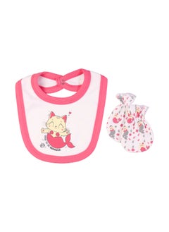 Babies Basic 5 Piece Unisex 100% Cotton Gift Set Include Bib, Romper, Mittens, Cap And Sleepsuit/Jumpsuit- Meowmaid  - Image 5
