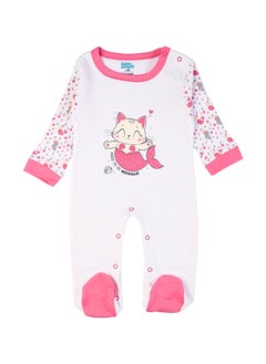 Babies Basic 5 Piece Unisex 100% Cotton Gift Set Include Bib, Romper, Mittens, Cap And Sleepsuit/Jumpsuit- Meowmaid  - Image 3