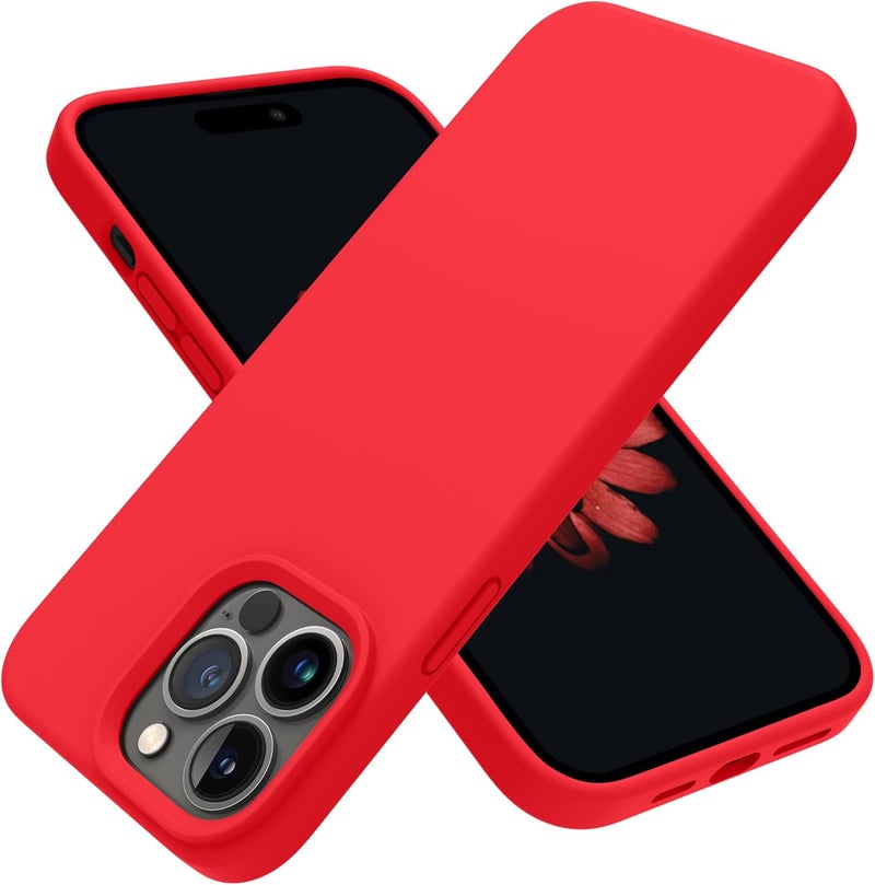 OTOFLY Designed for iPhone 14 Pro Max Case, Silicone Shockproof Slim Thin Phone Case for iPhone 14 Pro Max 6.7 inch (Red) - Image 1