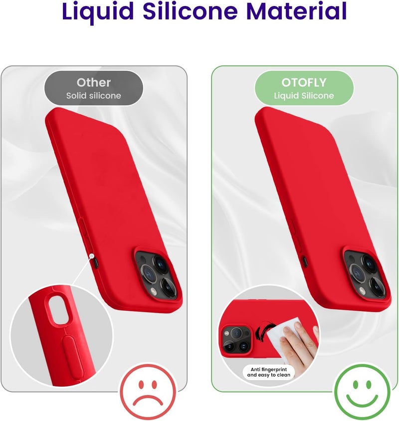 OTOFLY Designed for iPhone 14 Pro Max Case, Silicone Shockproof Slim Thin Phone Case for iPhone 14 Pro Max 6.7 inch (Red) - Image 4