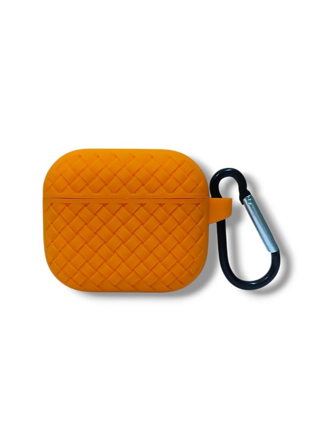 AirPods 3 Silicone Case with Stylish Ribbed Design - Orange - Image 2