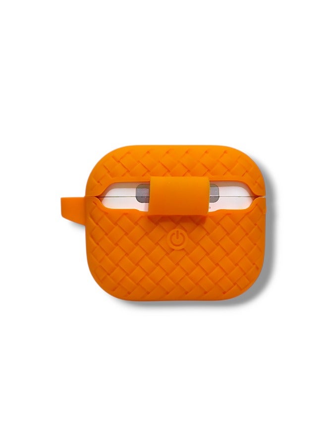 AirPods 3 Silicone Case with Stylish Ribbed Design - Orange - Image 3