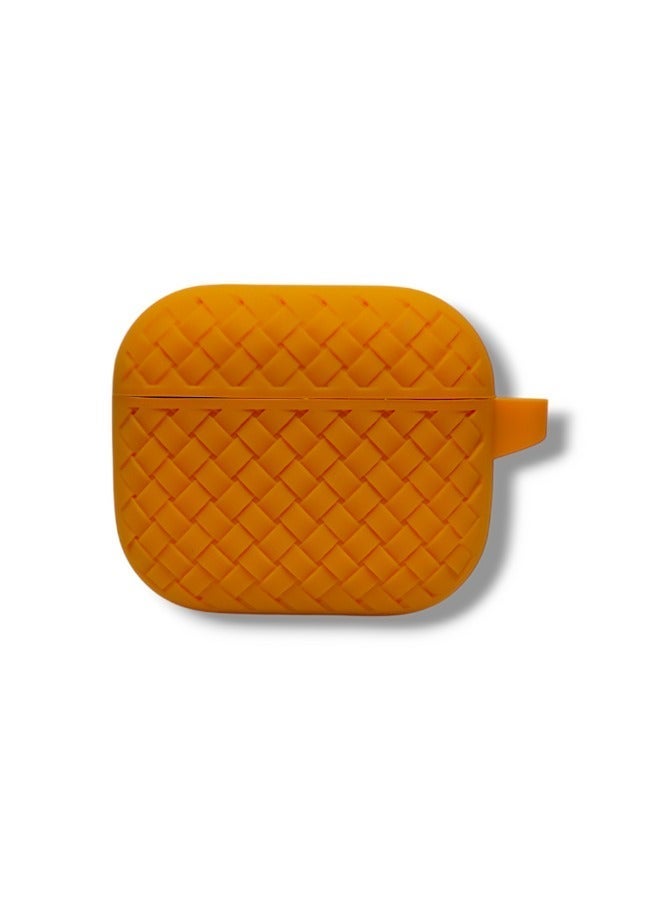 AirPods 3 Silicone Case with Stylish Ribbed Design - Orange - Image 3