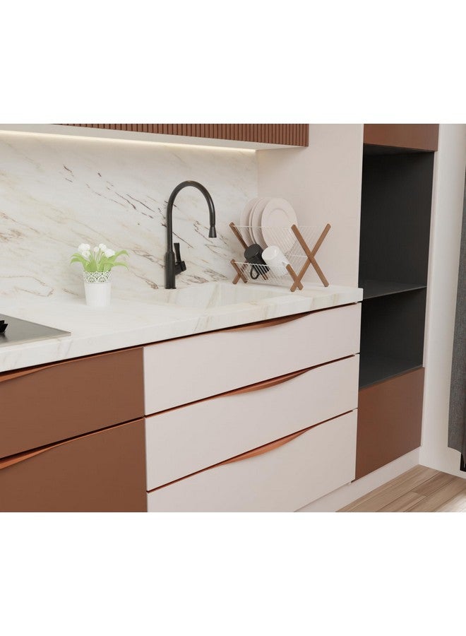 LAPO 5 Pack Elite 10 Inch Aluminum Kitchen Profile Handle, Drawer Handle for Kitchen, Cabinet Profile Handle, Wardrobe Pull Handle for Home, Hotel, Office(Rose Gold Finish, Pack of 5) - Image 5