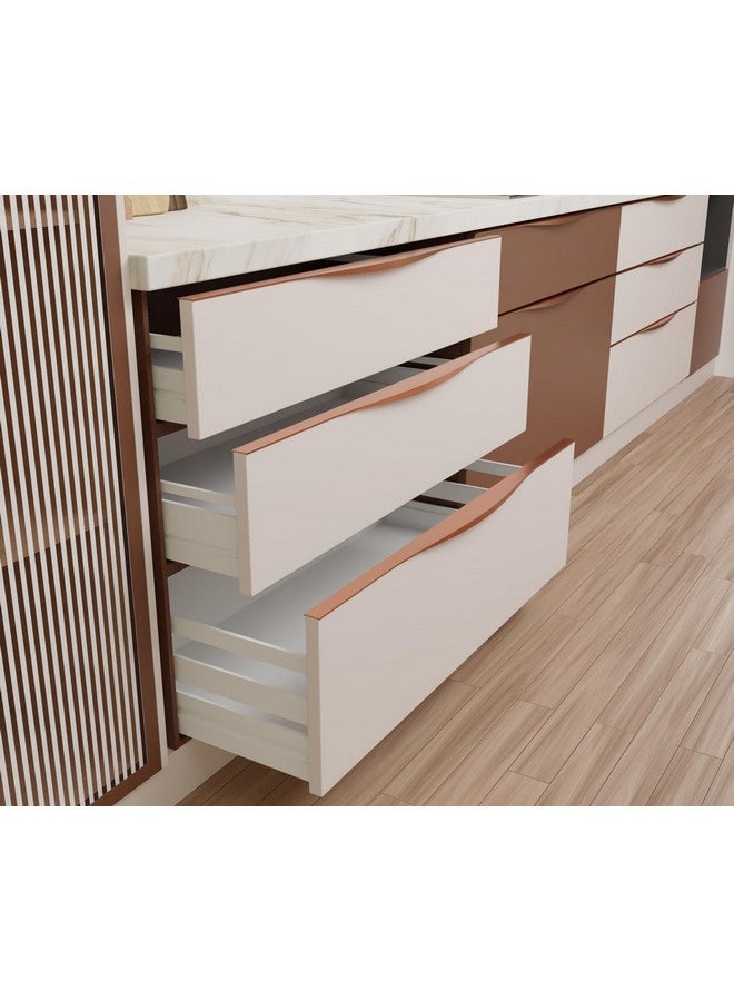 LAPO 5 Pack Elite 10 Inch Aluminum Kitchen Profile Handle, Drawer Handle for Kitchen, Cabinet Profile Handle, Wardrobe Pull Handle for Home, Hotel, Office(Rose Gold Finish, Pack of 5) - Image 3