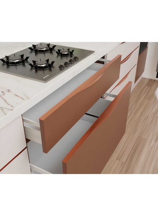 LAPO 5 Pack Elite 10 Inch Aluminum Kitchen Profile Handle, Drawer Handle for Kitchen, Cabinet Profile Handle, Wardrobe Pull Handle for Home, Hotel, Office(Rose Gold Finish, Pack of 5) - Image 2