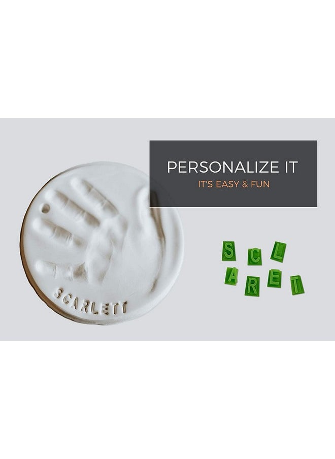 Baby Mushroom Baby Handprint Footprint Keepsake Ornament Kit (Makes 2) - Bonus Stencil for Personalized Christmas, Newborn, New Mom & Shower Gifts. 2 Easels! Non-Toxic Clay, Air-Dries Light & Soft, Won't Crack.  - Image 3