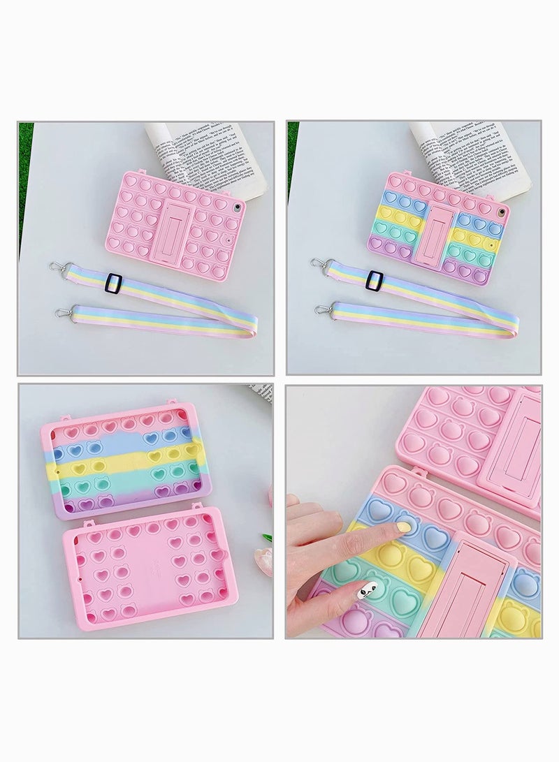 Case for iPad 5th/6th Generation 9.7" (2017/2018) /iPad Air 1, Push Bubble Fidget Stress Relief and Anti-Anxiety Protection Cover with Stand + Strap, Rainbow - Image 5