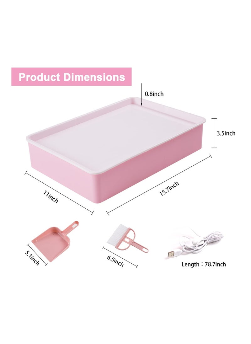 Y&D 16Inch Sand Painting Light Box, Art Kits for Kids, Table Toys, Holiday, Birthday Gifts Boys Girls (Pink)  - Image 4