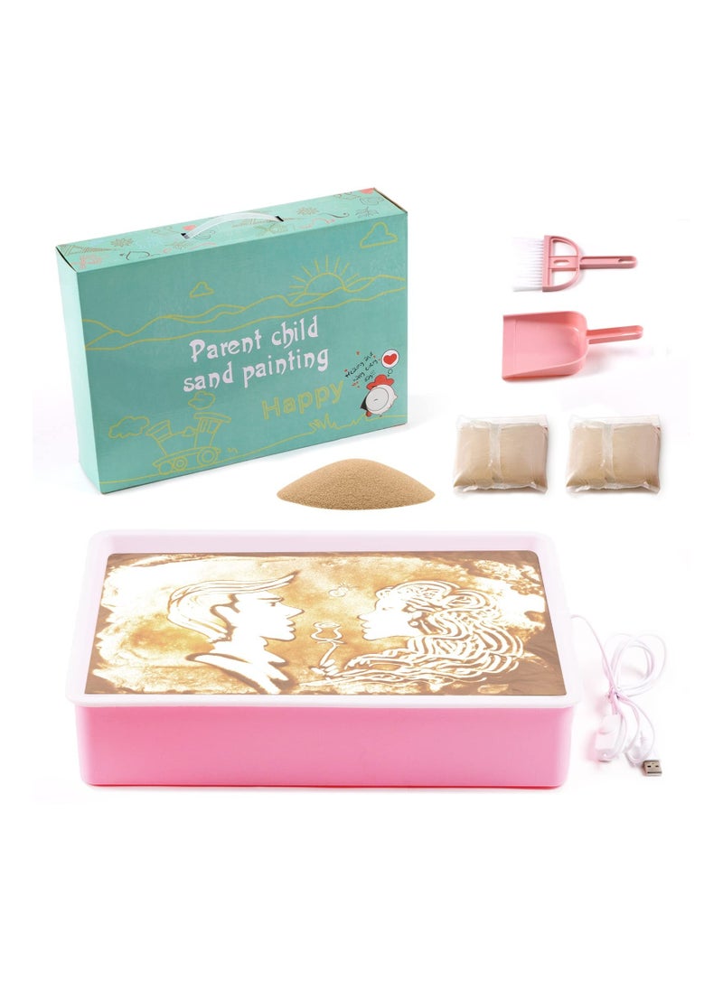 Y&D 16Inch Sand Painting Light Box, Art Kits for Kids, Table Toys, Holiday, Birthday Gifts Boys Girls (Pink)  - Image 3