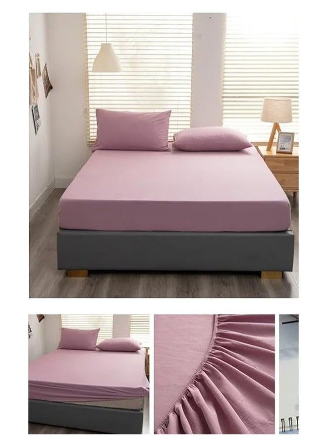 QBED Plain Fitted Sheet Set of 3 for Hotels Homes Touristic Villages Kashmir - Image 3