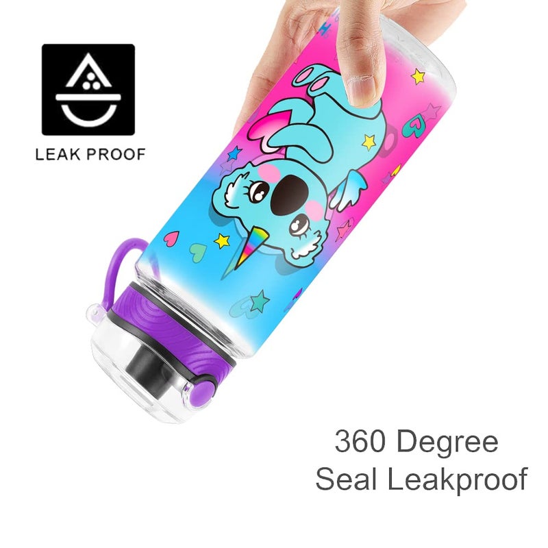 Home Tune Cute Water Bottle for School Kids Girls  BPA FREE Tritan & Leak Proof & Easy Clean & Carry Handle  23oz/ 680ml (Koala) - Image 5
