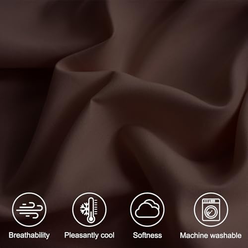 M&Co MCO Bedding Queen Bed Sheets Set - Soft Bed Sheets - Cooling Breathable Bedding Set with 16" Deep Pocket (4 Pieces, Queen, Chocolate Brown) - Image 5
