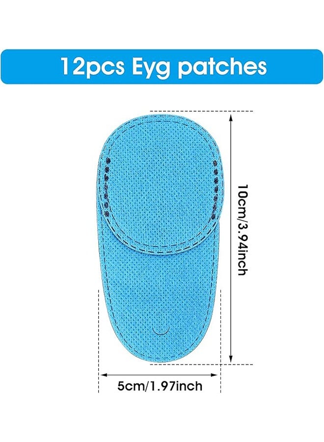 12 PCS Eye Patches for Glasses, Reusable Non-Woven Fabric Eye Patch Glasses Cover Right Left Eye Patches for Adults Kids Lazy Eye Amblyopia Strabismus Improve Right Left(black,blue) - Image 2