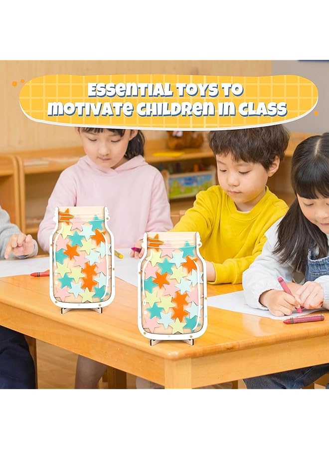 erorex Stars Reward Jar For Kids Star Jar Reward System Incentive Jar For Classroom Magnetic Class Chore Bulletin Board Behavior Jar Classroom Management Tool Magnets Included - Image 2