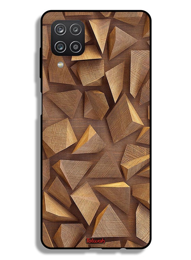 Tolwak Samsung Galaxy M12 Protective Case Cover Wood Pieces Art - Image 1