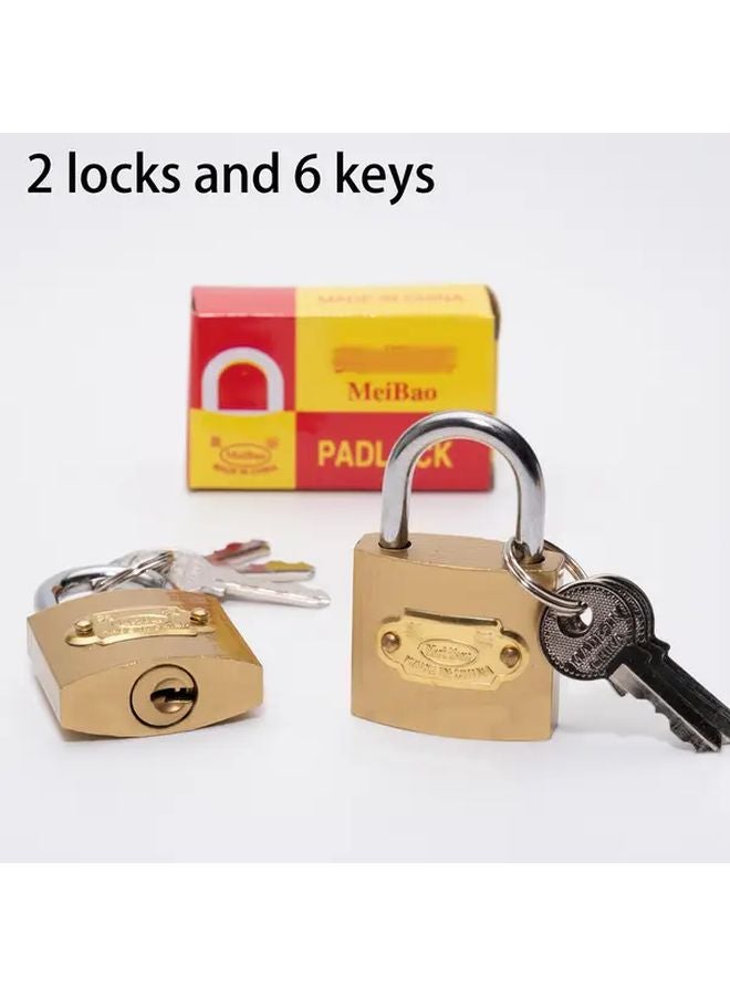 2Pcs 32mm Portable Padlocks With Keys Rust Proof Anti Theft For Travel Bags - Image 1