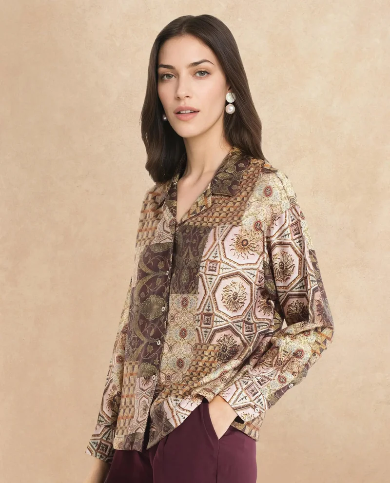 ريريزم Women's Bandana Multi-Printed Shirt