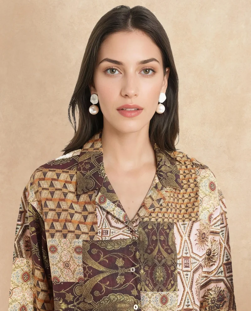 ريريزم Women's Bandana Multi-Printed Shirt