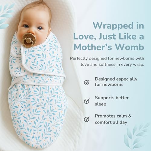 TIDY SLEEP Newborn Baby Swaddle Wrap | 100% Cotton Adjustable Sleep Sack | Soft, Breathable & Lightweight | Velcro Closure for 0-6 Months | Pink Duck - Image 4