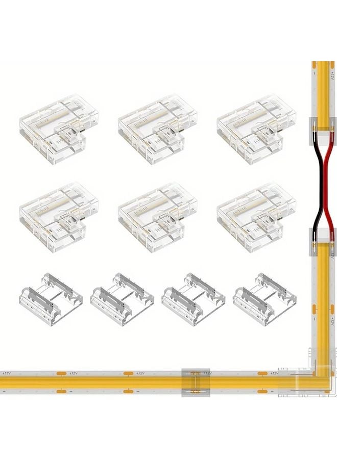 10mm Width 3pin CCT LED Strip Connector Kit With L Shaped And Strip To Strip Connectors - Image 3