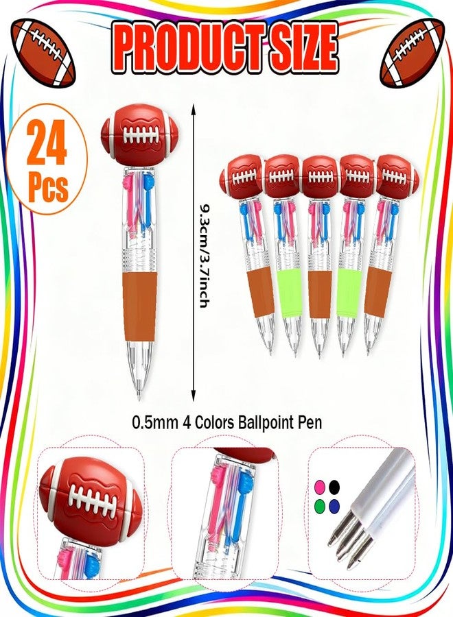 BAISDY 24pcs Football Sport Party Favors Pen Mini Multicolor Pens in One 4-in-1 Fun Pens Bulk - Image 2