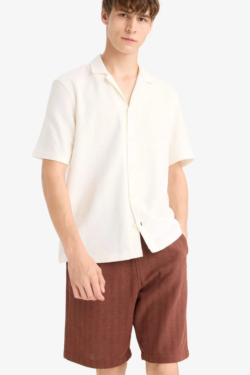 Defacto  Regular Fit Jacquard Bermuda Shorts for Men | Best Price UAE