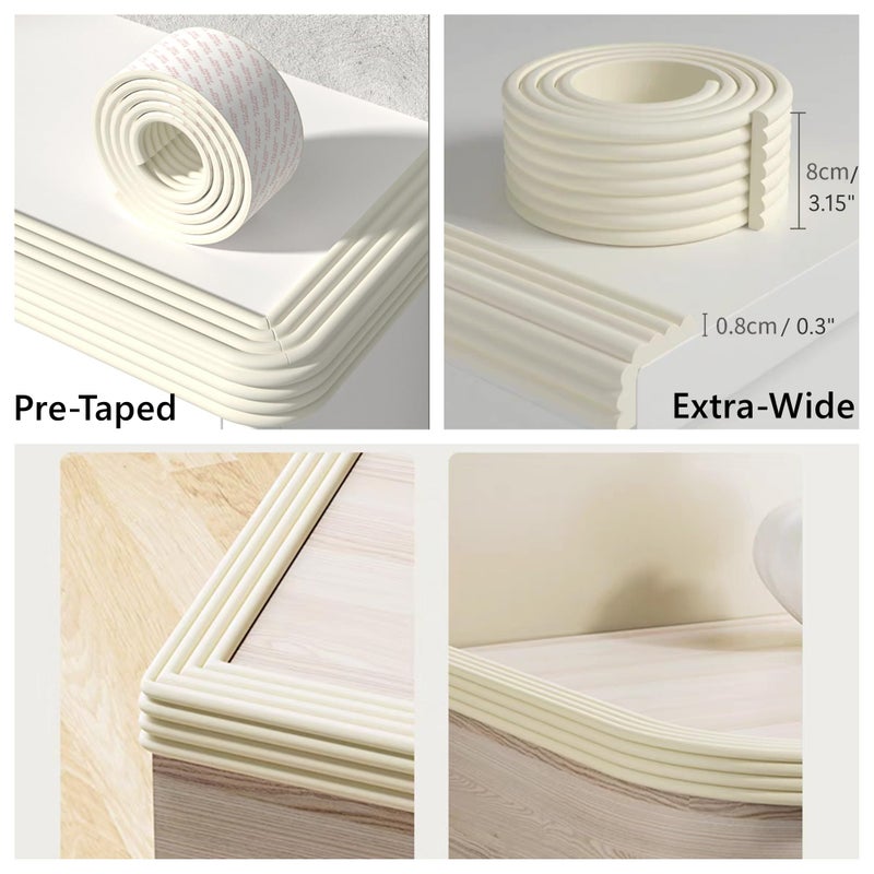 M2cbridge Multifunctional Edge and Corner Guard Coverage Baby Safety Bumper DIY 6.5 Ft (Rice White (6.5ft x 2)) - Image 2
