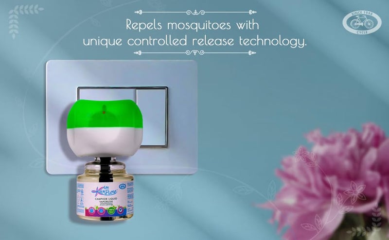 Cycle Pure Karpure Camphor Vaporizer Machine with Refill - Pack of 2, 45 ML each | Original Kapoor Fragrance | Ayush Certified | Baby & Skin Safe, Pet Friendly - Image 2