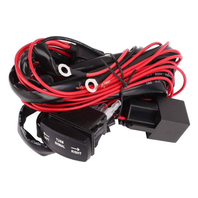UTV Turn Signal Rocker Switch Kit, ABS Material, Compatible with, Cart Turn Signal Harness with Flasher Relay for Street Legal Lighting (Horizontal Switch) - Image 3