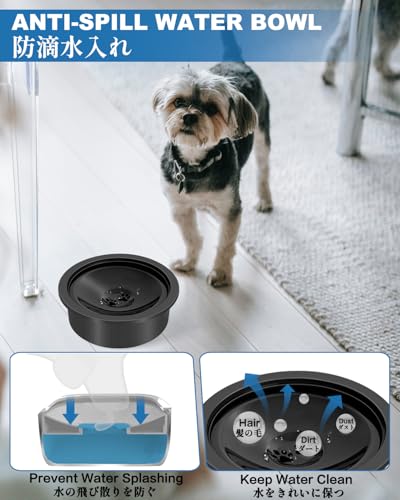 SCHITEC No Spill Water Bowl for Dogs 30oz Slow Drinking Dog Slobber Stopper Non Spilling Messy Splash or Drip - Image 3