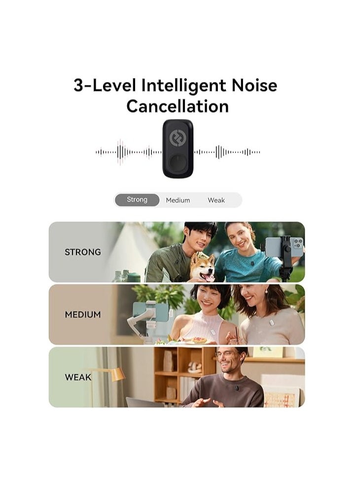 Hollyland Hollyland LARK A1 Combo Wireless Microphone System for 2 People – Dual Mic with USB-C & Lightning for iPhone and Android, Noise Reduction, 2.4GHz Transmission – Space Gray  - Image 3