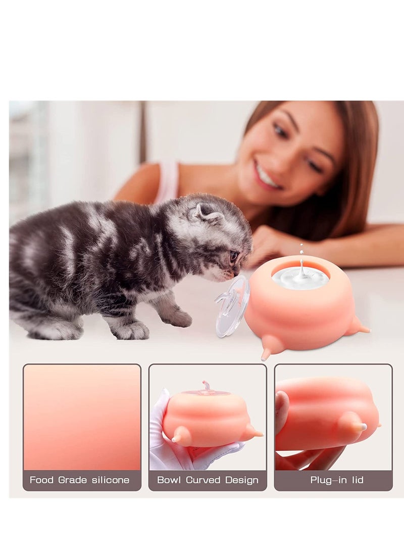 KASTWAVE Puppy Milk Feeder with 4 Nipples Silicone Milk Feeding Bowl Puppy Kitten Nursing Station for Feeding Small Newborn Pets Within Two Weeks - Image 1