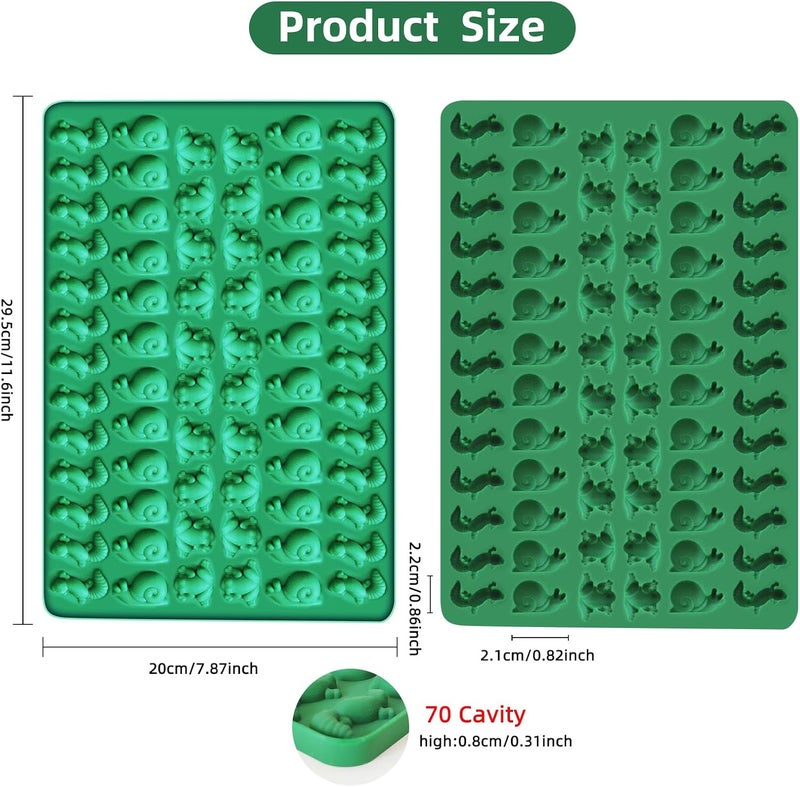 Ecerangus 2 PCS Animal Silicone Molds, 104 Cavity Frog, Lizard, Snails Shaped Mini Silicone Molds for Baking Biscuits, Cookie,Candy, Chocolate, Jelly,Ice Cube,Pet Dog Treats Mold - Image 2