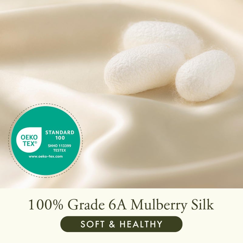LilySilk رباطات شعر حرير ليليسيلك / ربطات لمنع التجاعيد والتكسر، 100% حرير توت، بدون ضرر، حوامل ذيل حصان مرنة، 1 قطعة، قهوة - Image 3