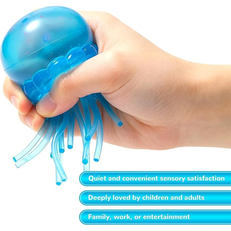 QITAI Jellyfish Squeeze Toys, Drop Malt Sugar Balls Relieve Stress, Sensory Toy with a Super Solid Squish for Adult, Squishy Ultra Squishy and Moldable Slow Rise (Blue) - Image 5